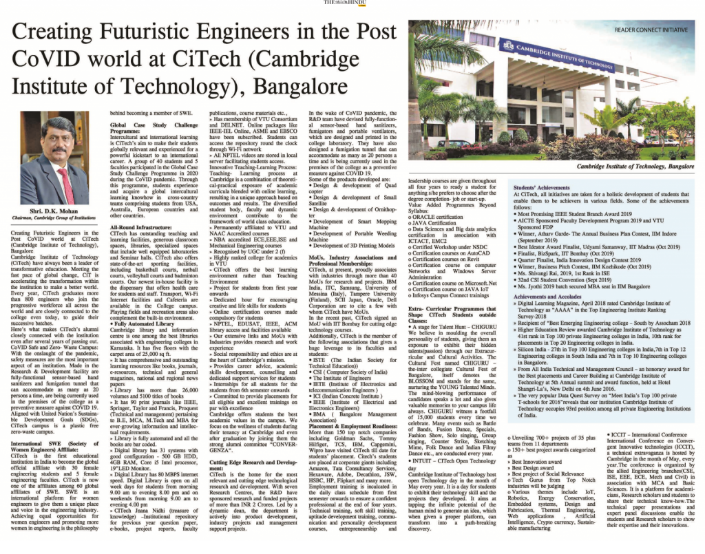 Creating Futuristic Engineers in the Post CoVID world at CiTech ...