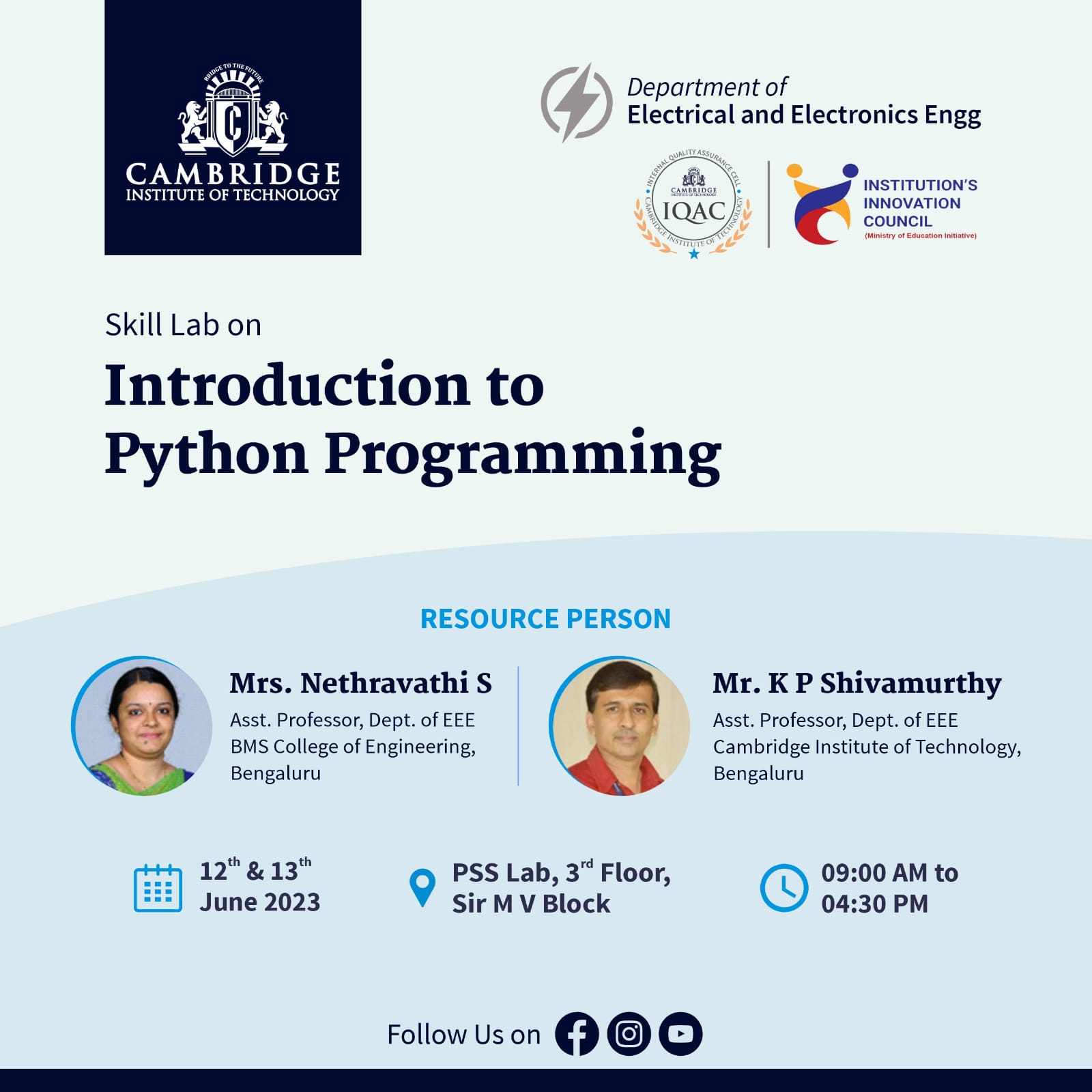 Introduction On Python Programming Cambridge Group Of Institutions